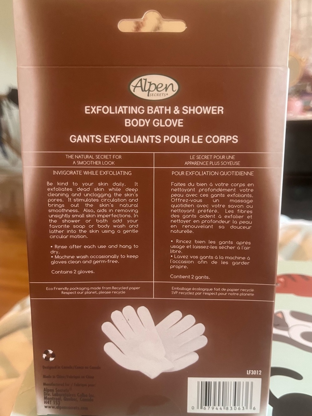 FREE w/ 30$+ Alpen Secrets Blue Bath & Shower Exfoliating Body Glove - Picture 2 of 2